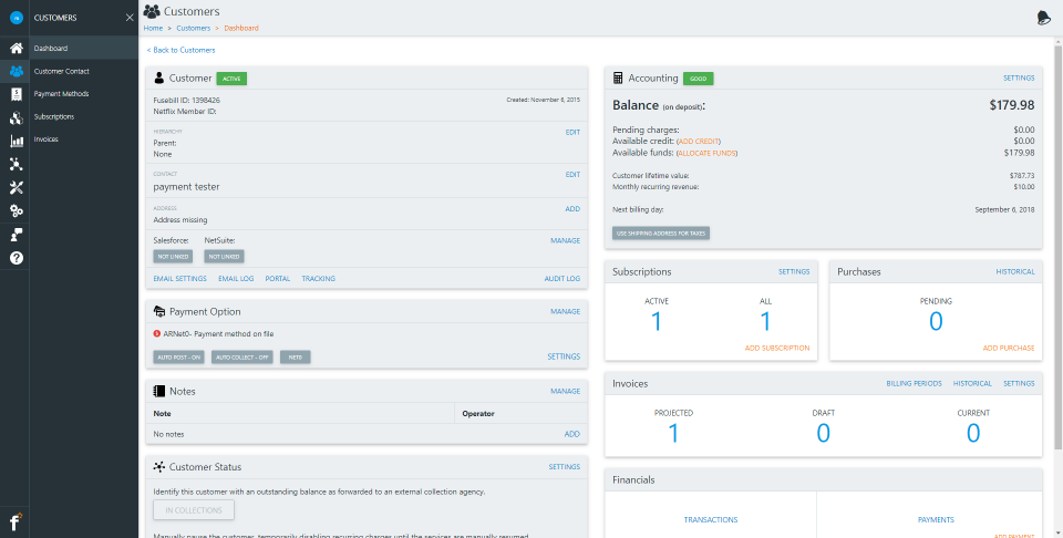 screenshot of Stax Bill